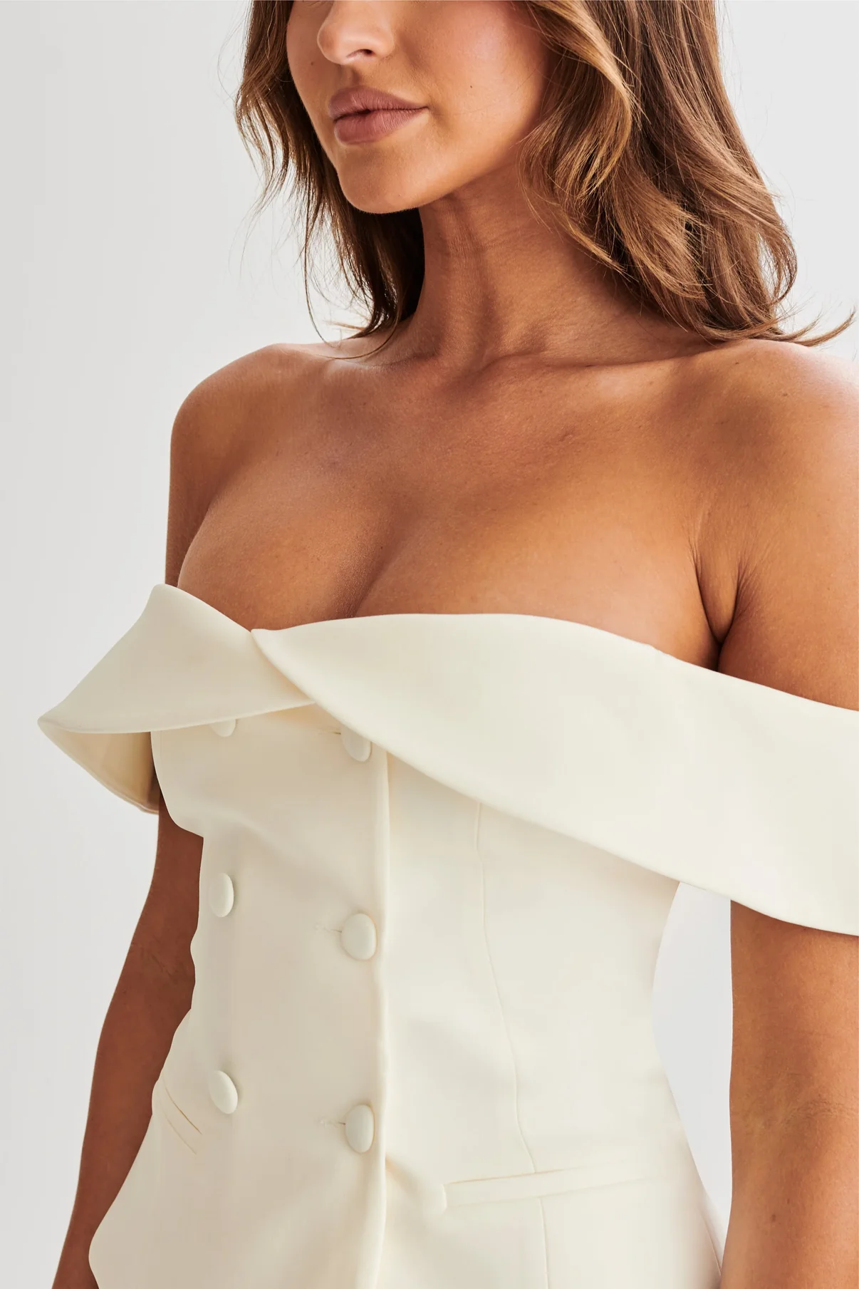 Double-Breasted Pleated Dress